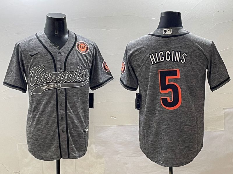 Men Cincinnati Bengals #5 Hiccins Grey Joint Name 2025 Nike Limited NFL Jersey style 4->cincinnati bengals->NFL Jersey